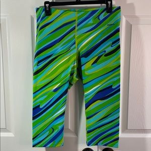 Reebok Bright Multi colored Capris Large